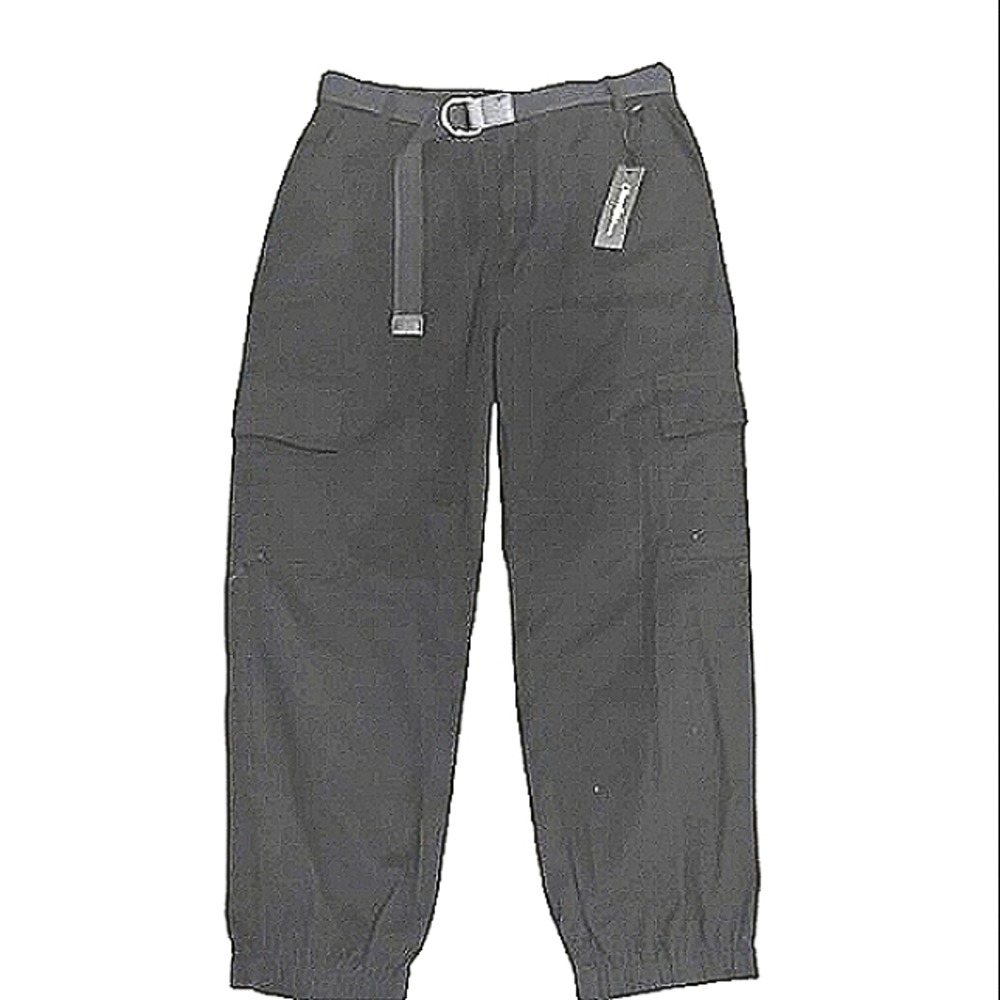 Black Cargo Belted Jogger High Rise Elastic Waist Khaki Pants Large 12 New! USA